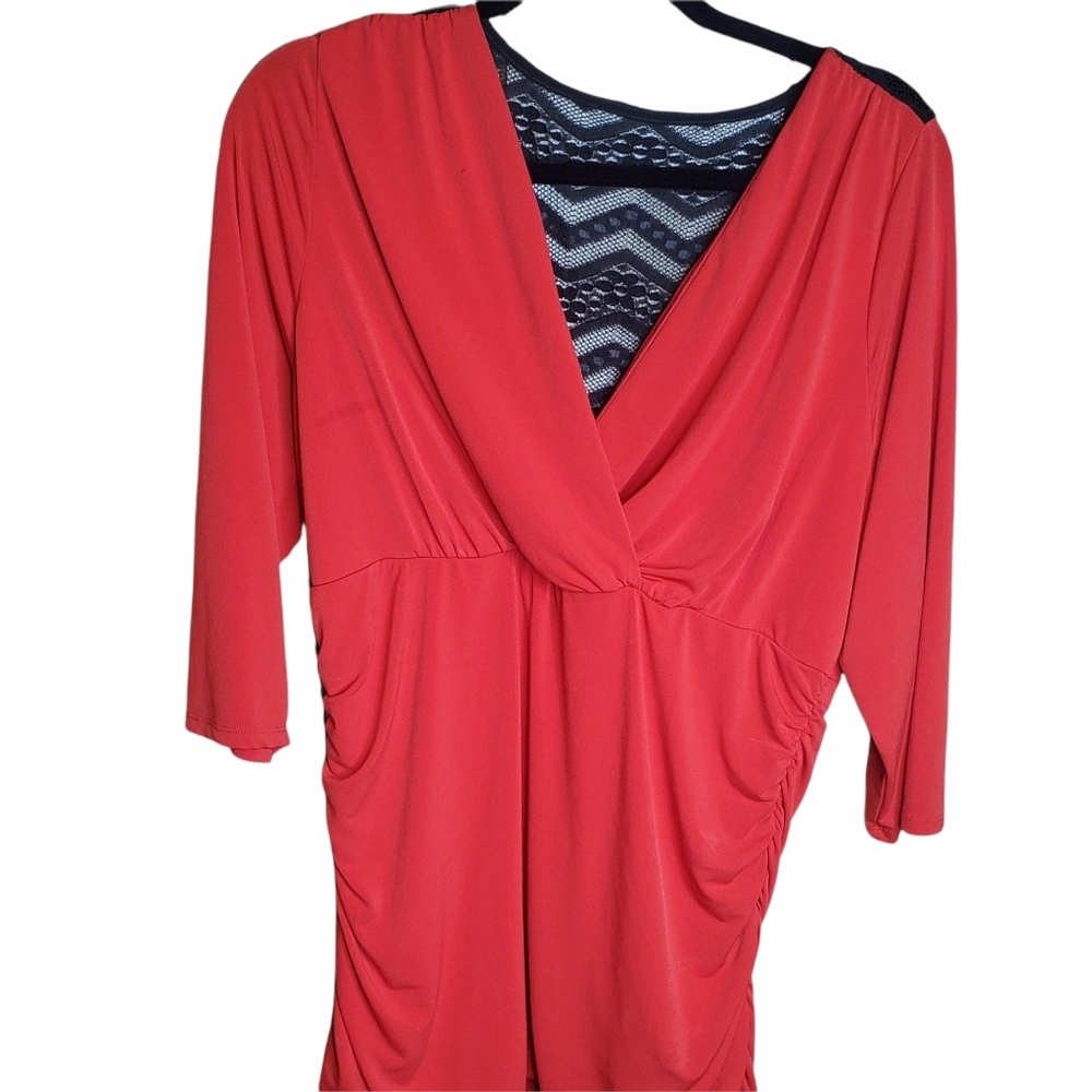 Torrid Women's Red with Black Lace Top Size 2